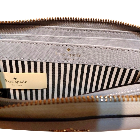 Kate Spade Brynn Light Blue Saffiano Wallet Zip Around - Picture 4 of 8